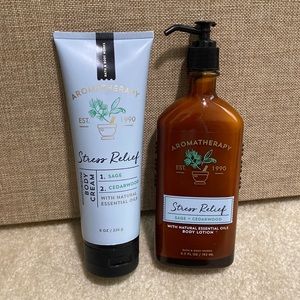 Stress relief Sage and Cedarwood aromatherapy lotion set